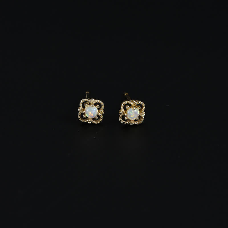 Kvindernes Vintage Design Øreringe med Opal Charm