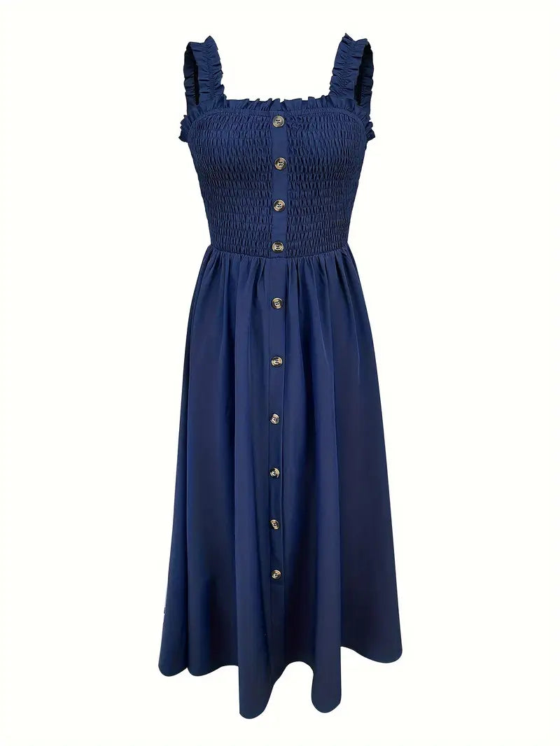 Kvinders A-Line Maxi Kjole Med Shirret Bodice