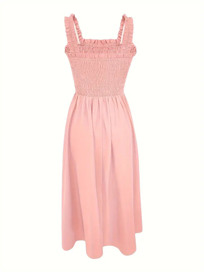 Kvinders A-Line Maxi Kjole Med Shirret Bodice