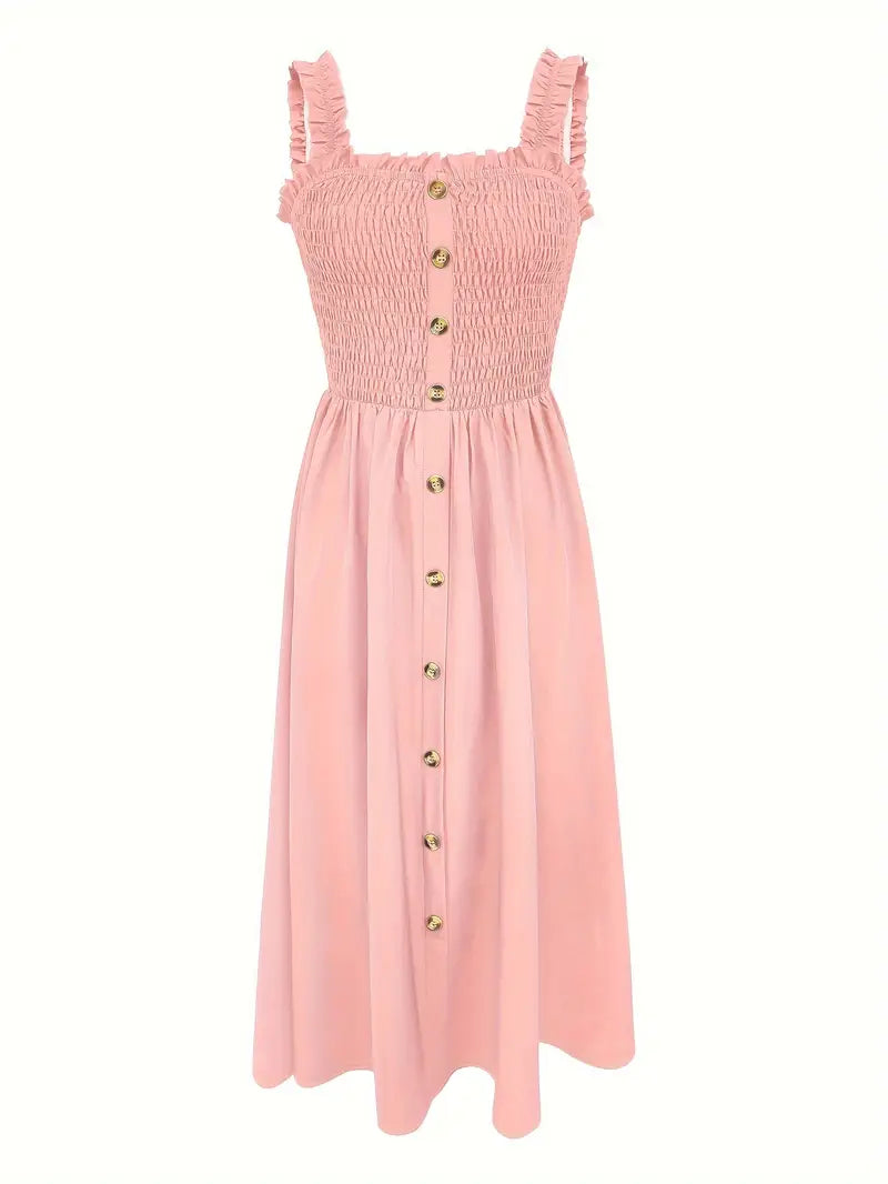 Kvinders A-Line Maxi Kjole Med Shirret Bodice