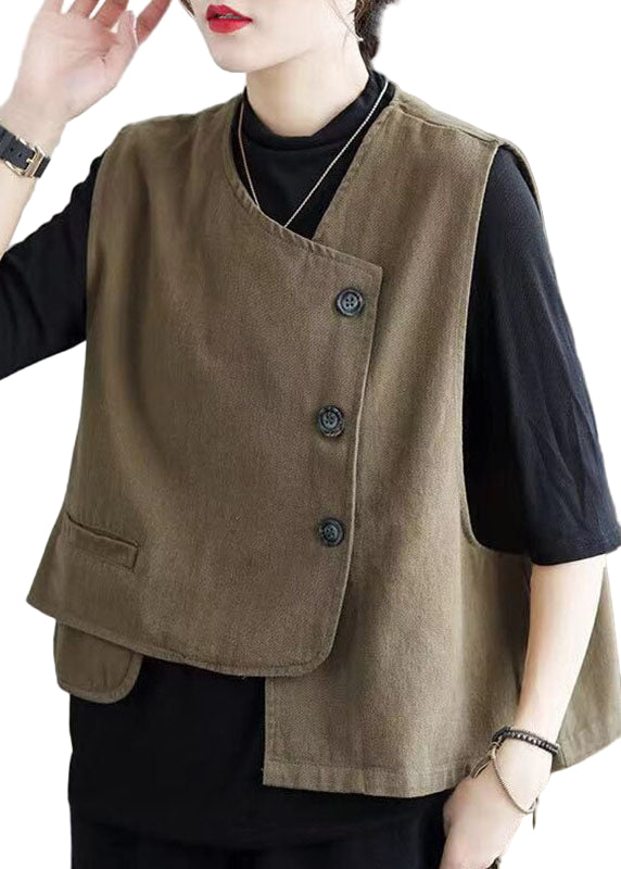Kvinders Asymmetrisk Design Vest Retro Stil