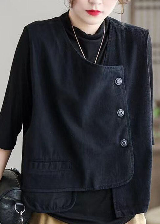 Kvinders Asymmetrisk Design Vest Retro Stil