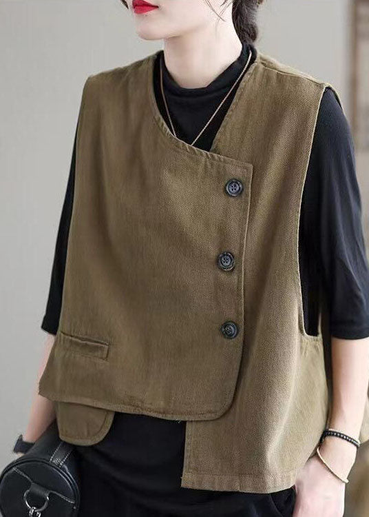 Kvinders Asymmetrisk Design Vest Retro Stil