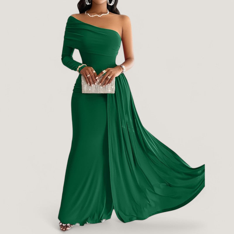 Kvinders Asymmetrisk Maxi Kjole Polyester Bodycon