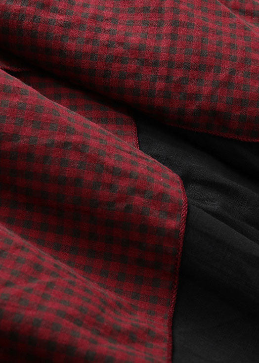 Kvinders Asymmetrisk Patchwork Nederdel med Snoretræk