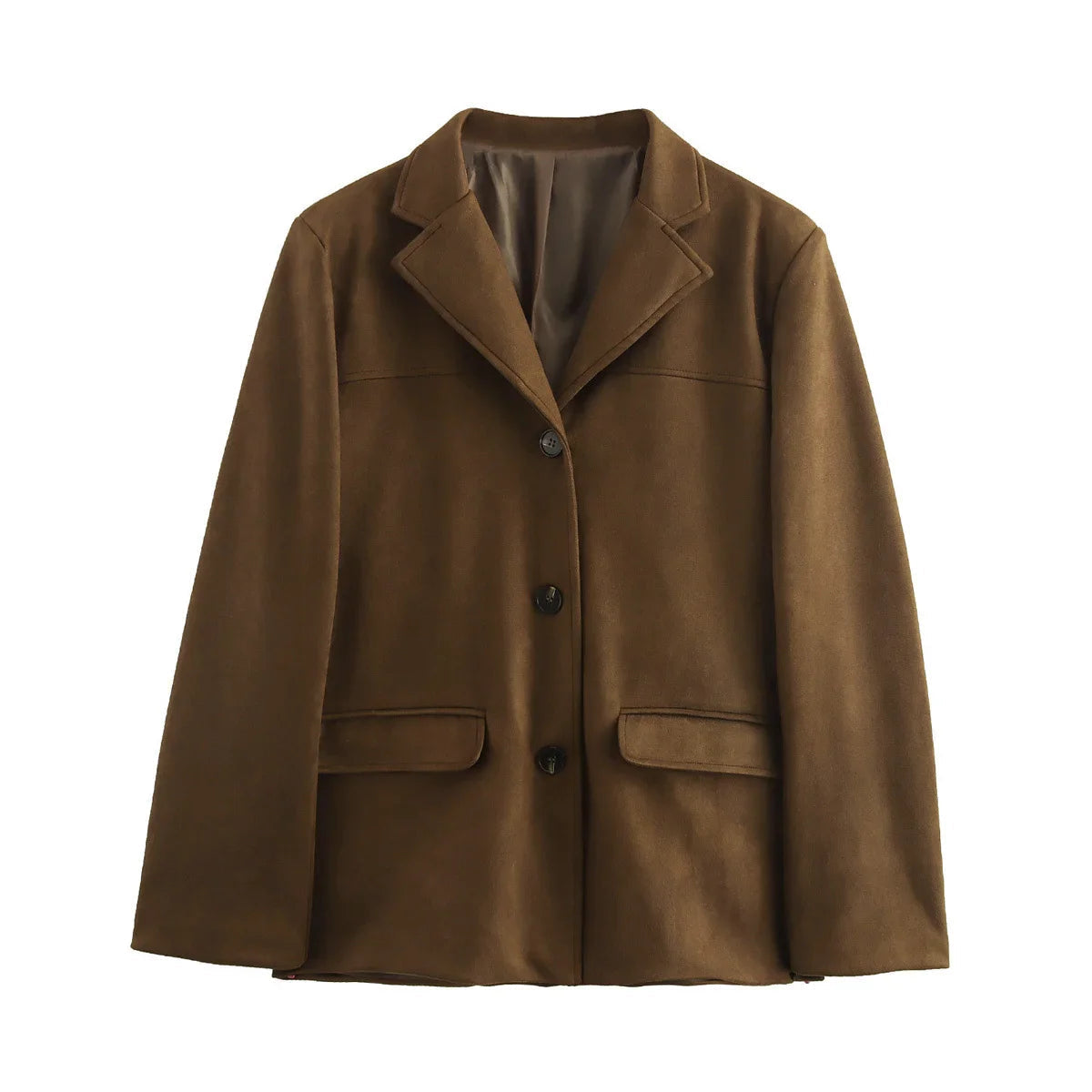 Kvinders Blazer Jakke Cropped Fit Med Lange Ærmer