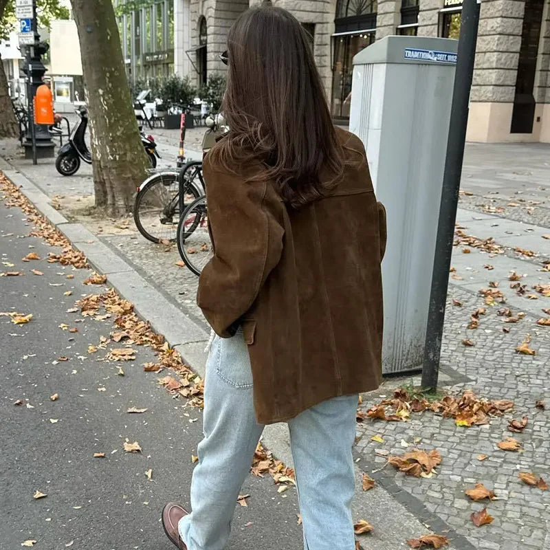 Kvinders Blazer Jakke Cropped Fit Med Lange Ærmer