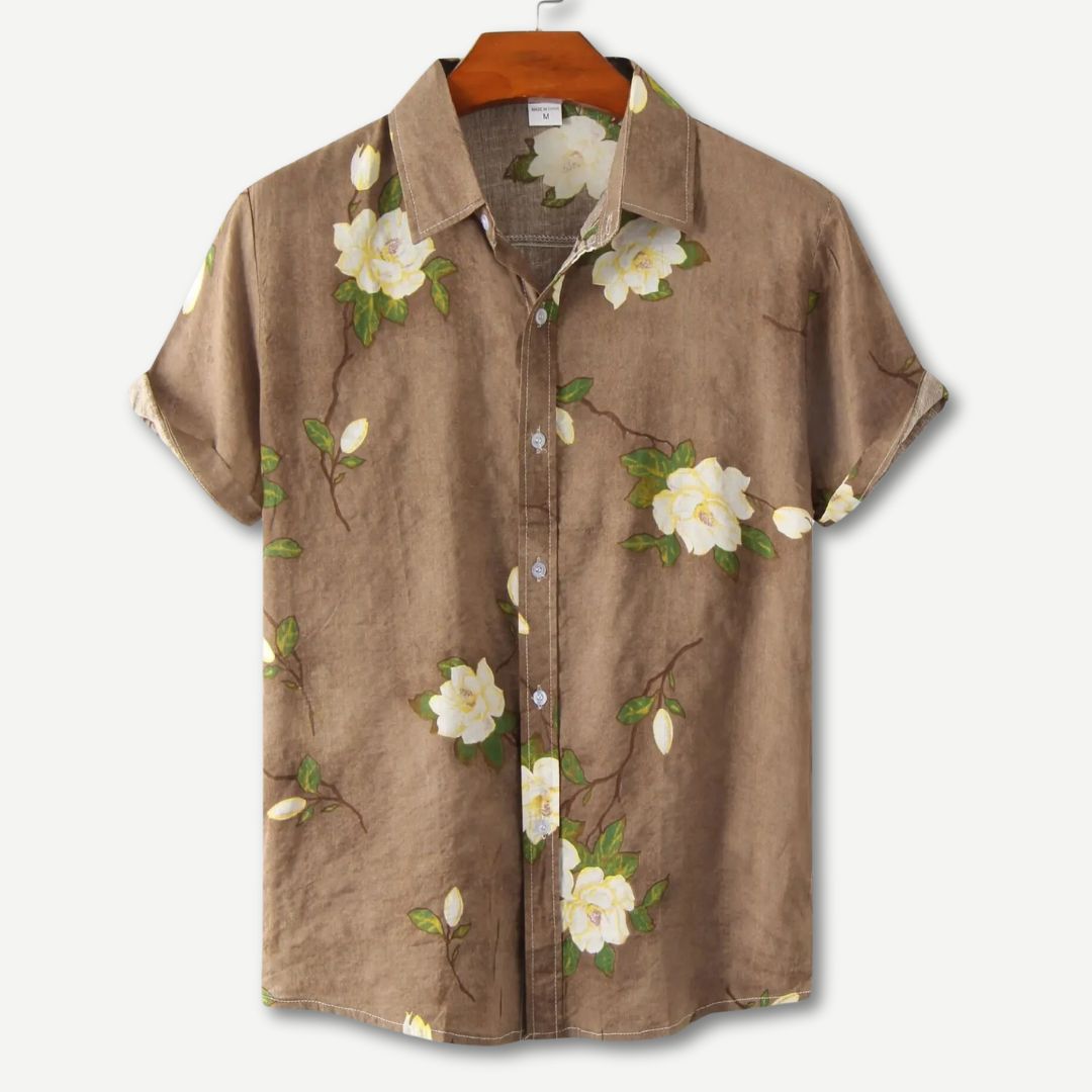 Herre Blomster Skjorte Afslappet Stil