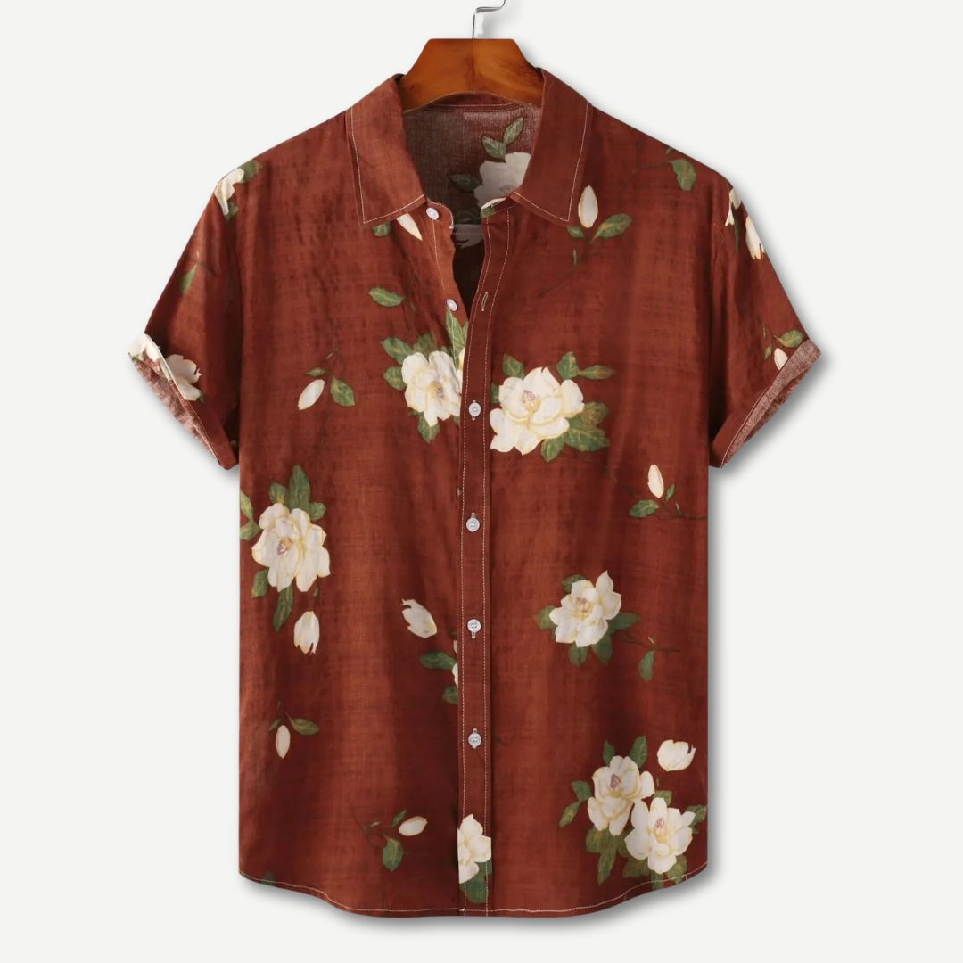 Herre Blomster Skjorte Afslappet Stil
