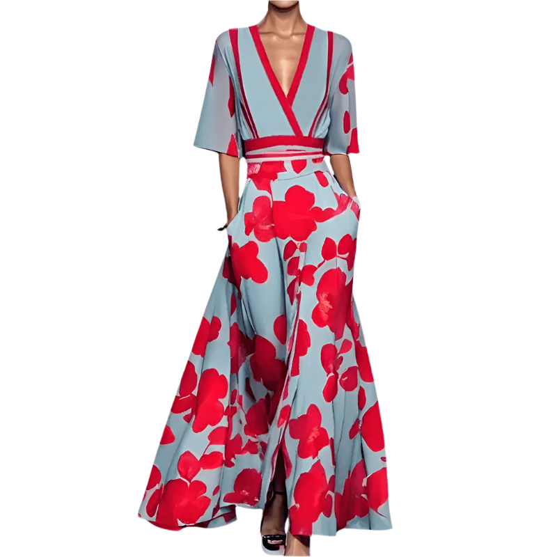 Kvinders Blomsterkjole Elegant Design Polyester