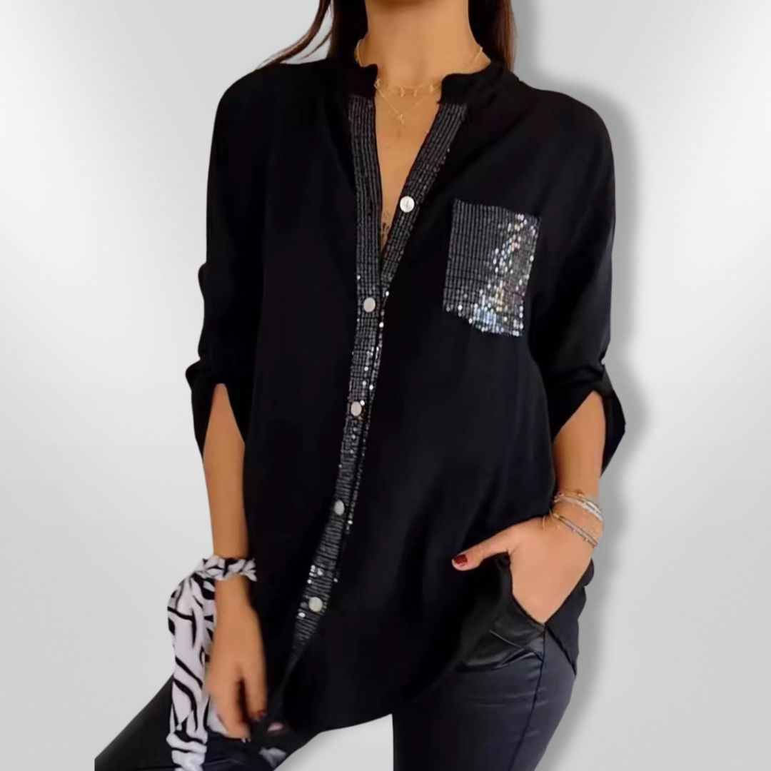 Kvinders Bluse Chic med Pailletter
