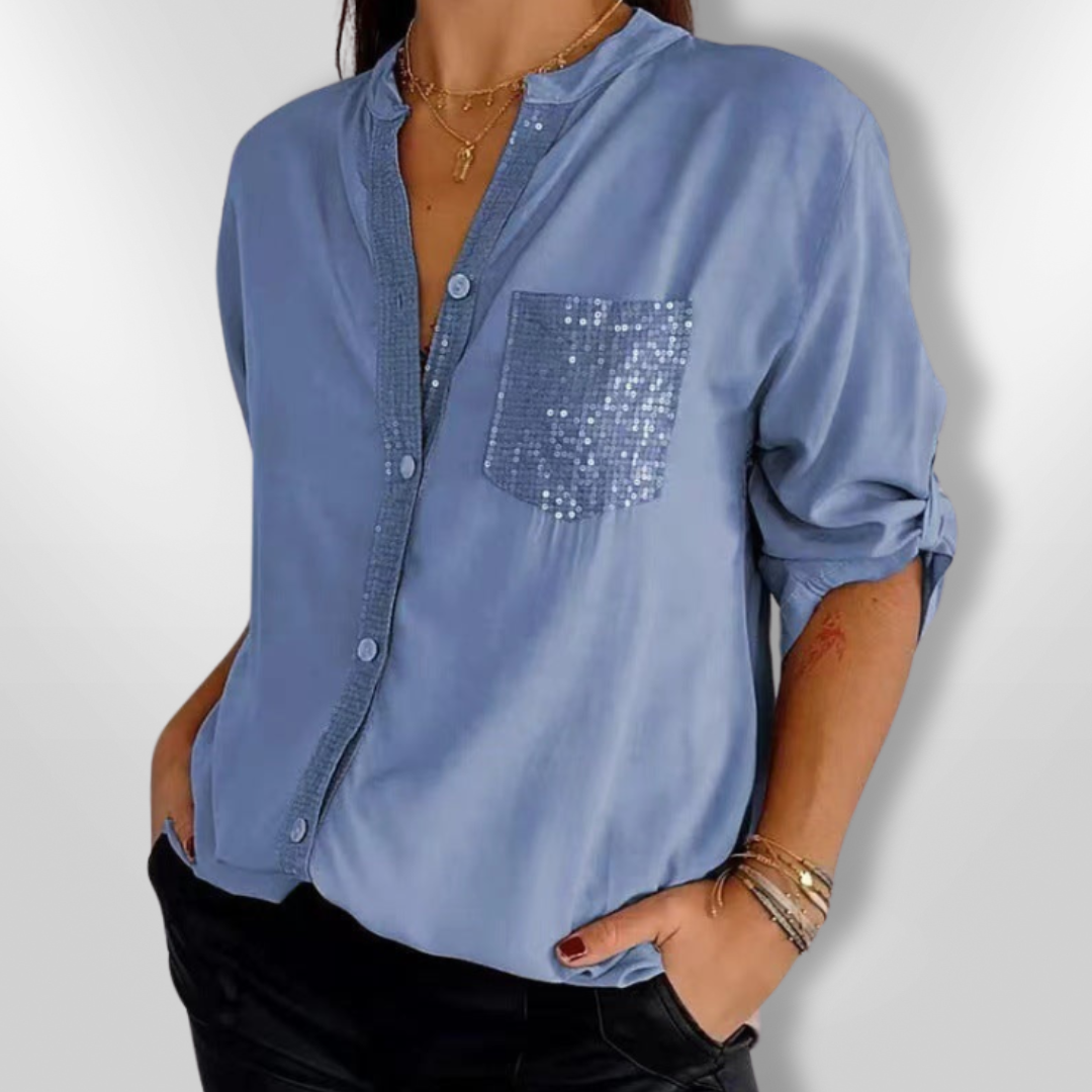 Kvinders Bluse Chic med Pailletter