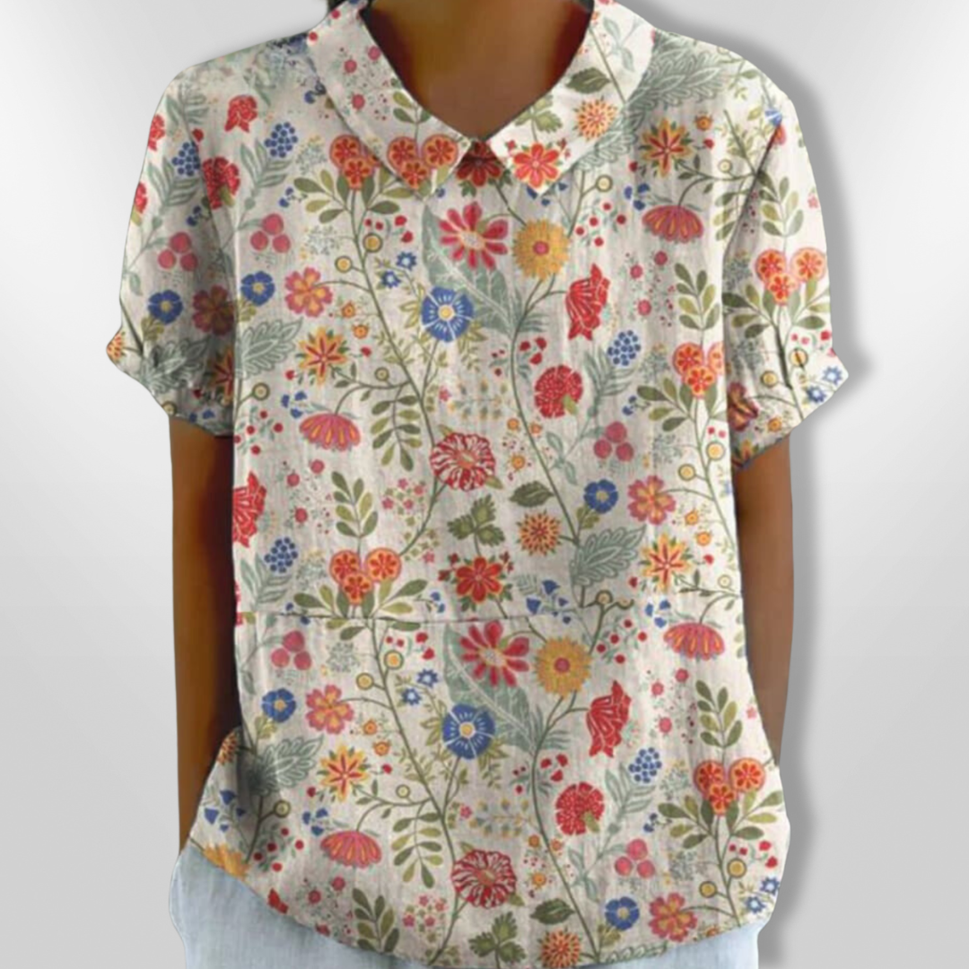 Kvinders Bluse Med Blomsterprint Lette Materialer