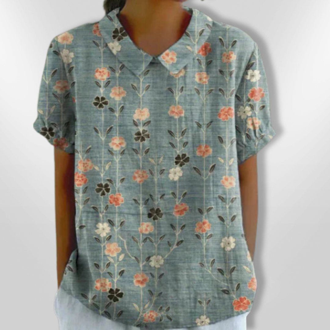 Kvinders Bluse Med Blomsterprint Lette Materialer