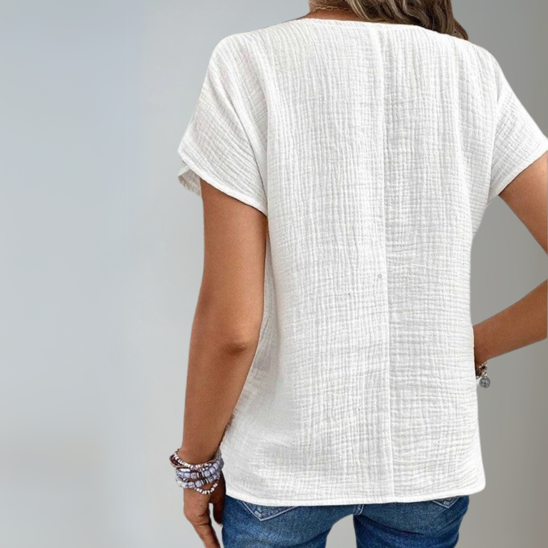 Kvinders Bluse Med Krave og Knapper