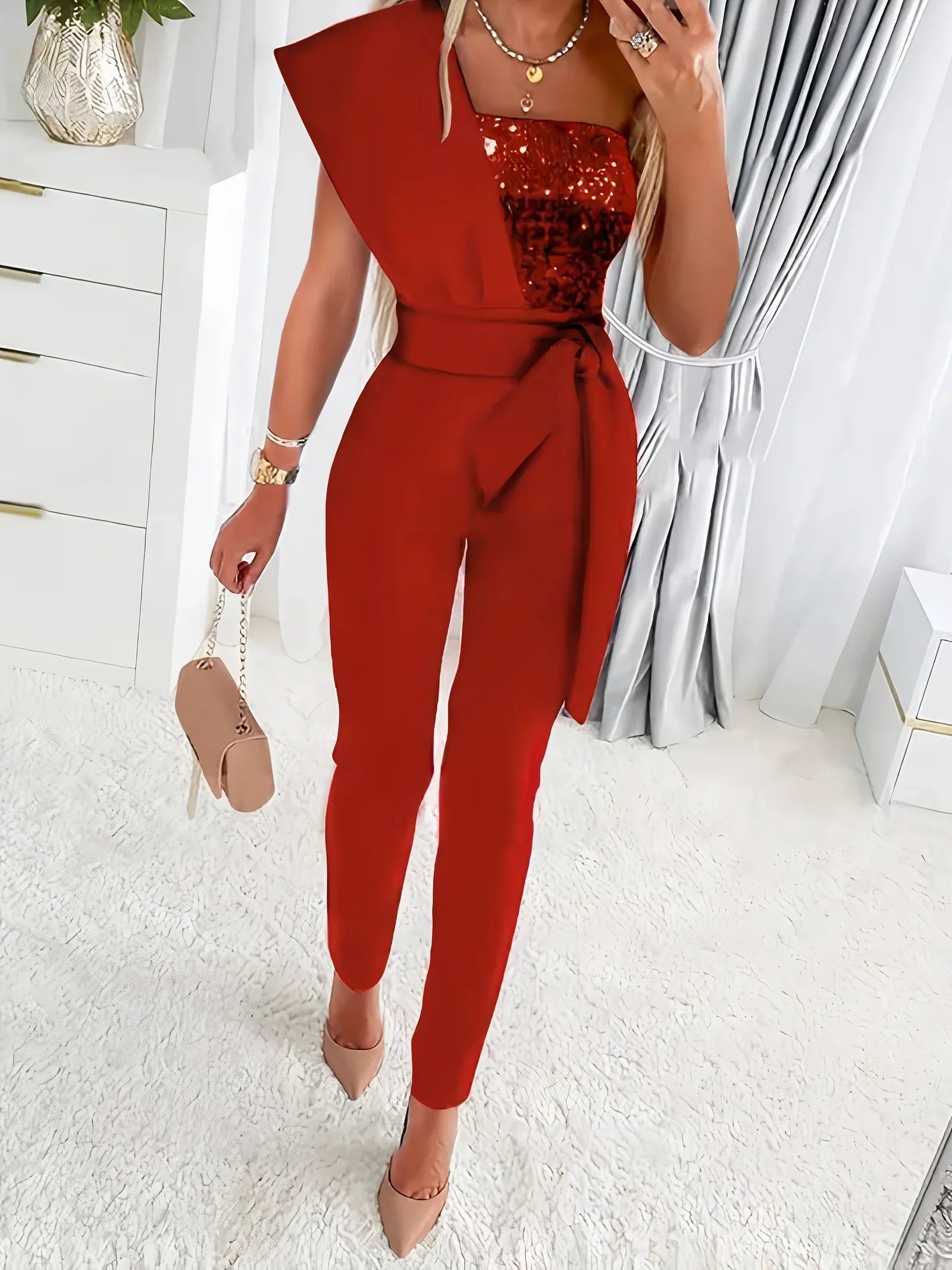 Kvinders Bodycon Jumpsuit med Glitter