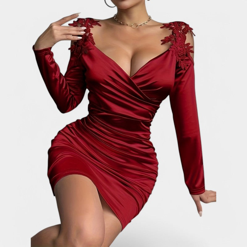 Kvinders Bodycon Kjole Langærmet Satin