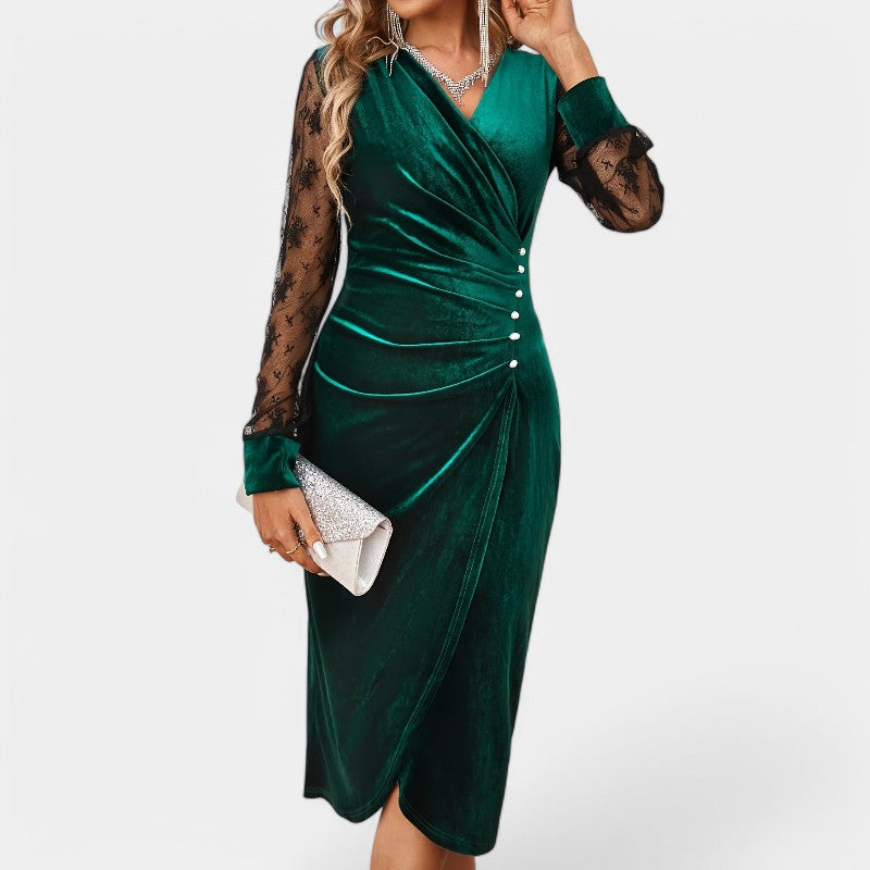 Kvinders Bodycon Kjole med Kontrasterende Blonde