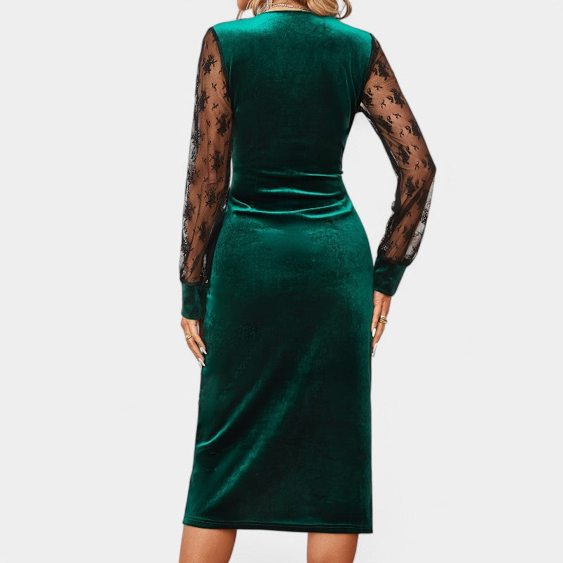 Kvinders Bodycon Kjole med Kontrasterende Blonde