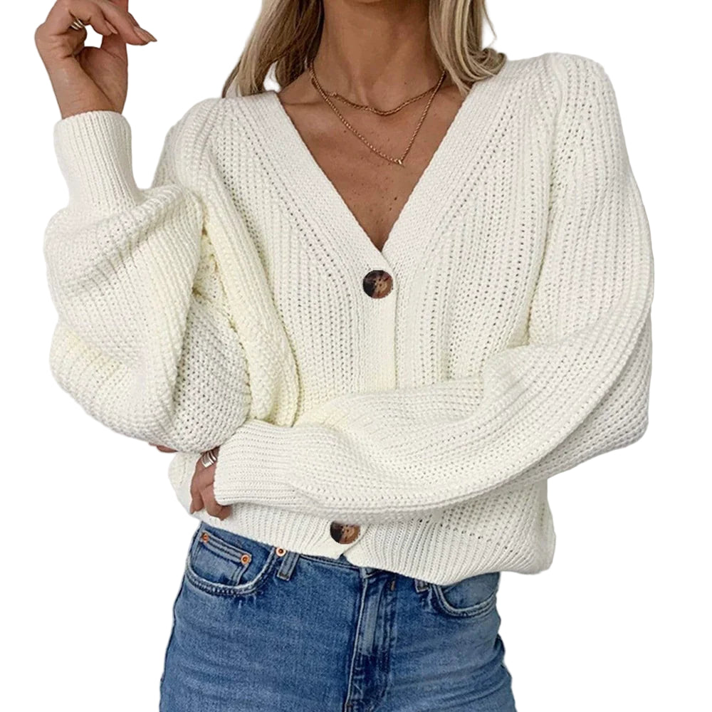 Kvinders Cardigan Jakke Chunky Strik