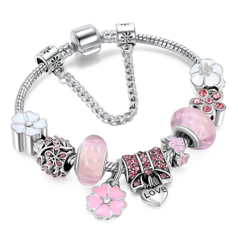 Kvinders Charm Armbånd Blomstermotiv