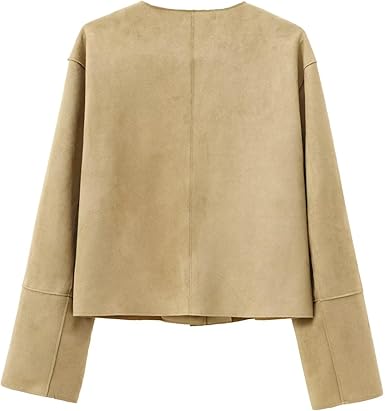 Kvinders Cropped Blazer Jakke med Lange Ærmer