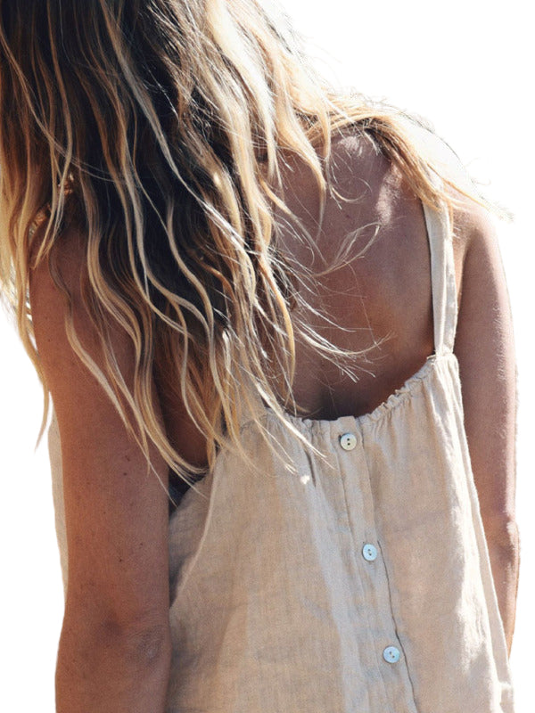 Kvinders Cropped Top Retro Design i Linned