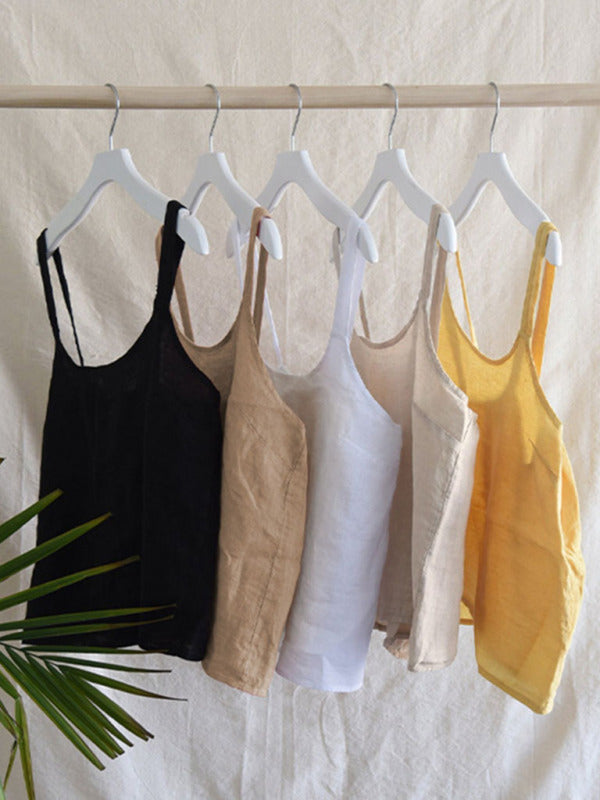 Kvinders Cropped Top Retro Design i Linned