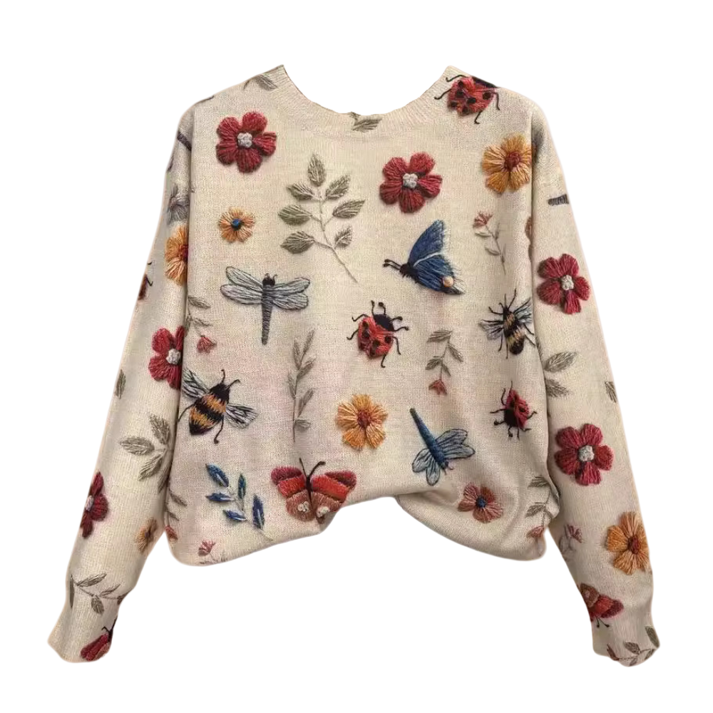 Kvinders Damesweater med Blomsterdesign