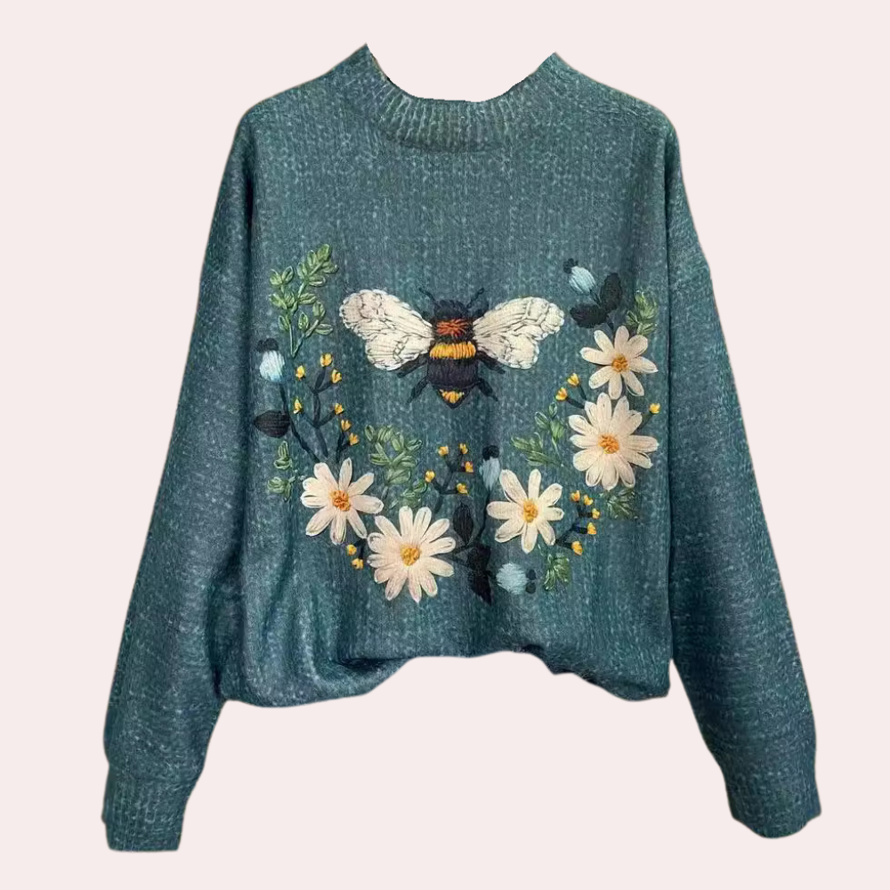 Kvinders Damesweater med Blomsterdesign