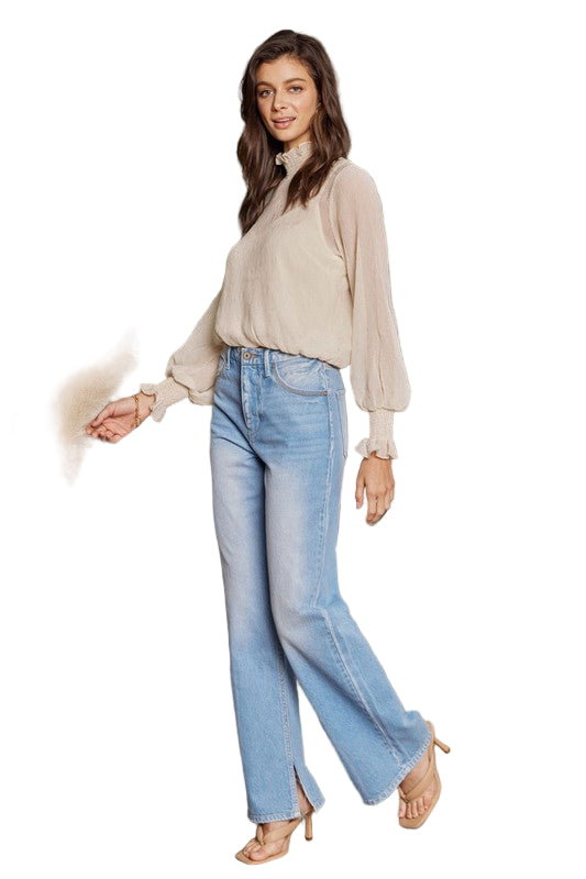 Kvinders Flared Jeans Høj Talje Denim