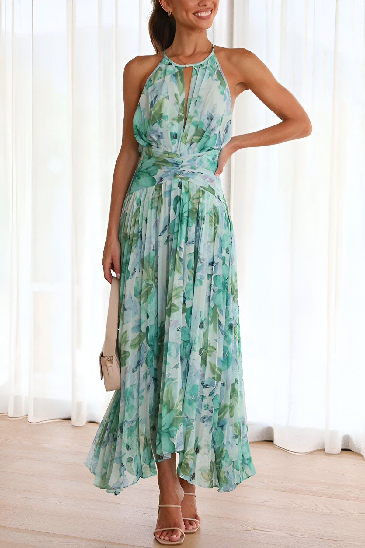 Kvinders Floral Kjole Elegant Polyester