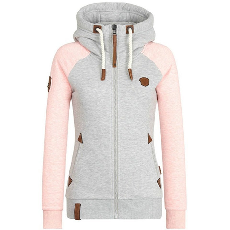 Kvinders Hættetrøje med Lynlås Casual Stil