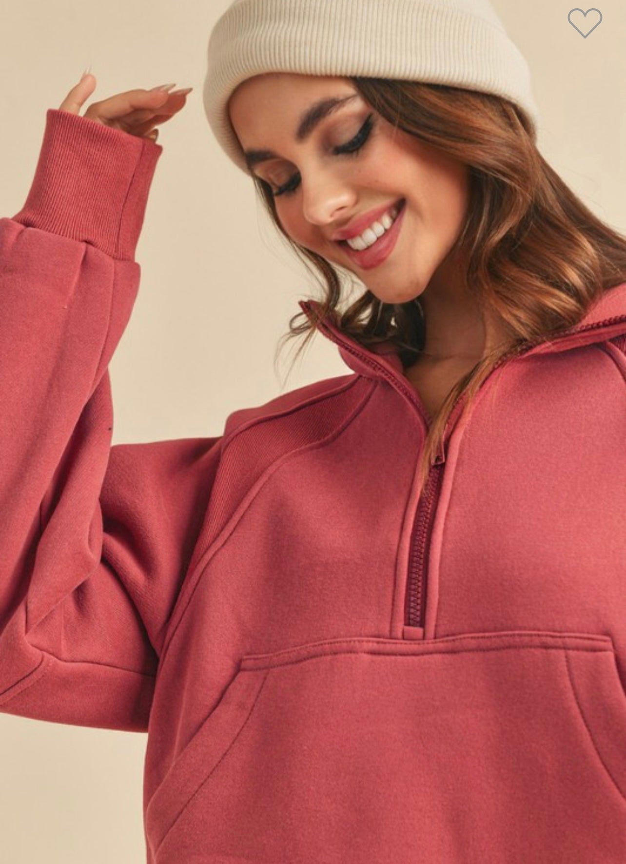 Kvinders Half Zip Top Funnel Neck Blødt Stof
