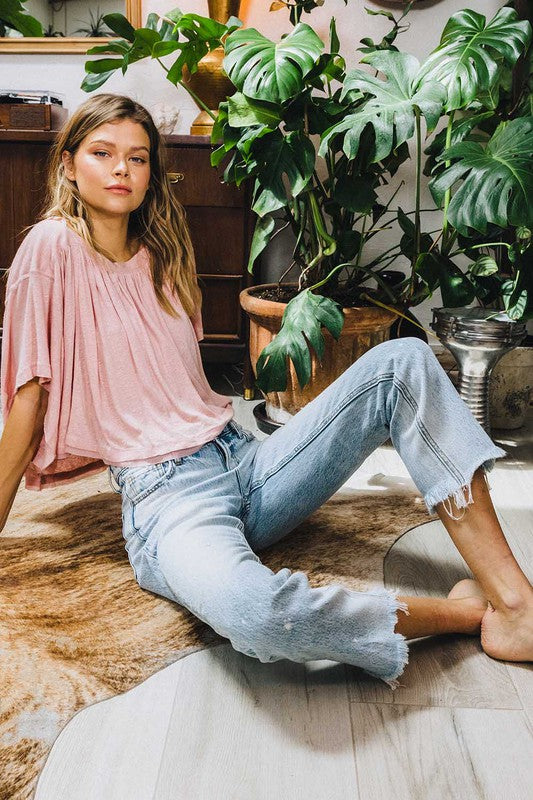 Kvinders Høj Talje Ankel Straight Leg Jeans Denim