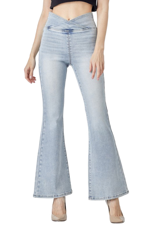 Kvinders Høj Talje Flared Jeans Denim