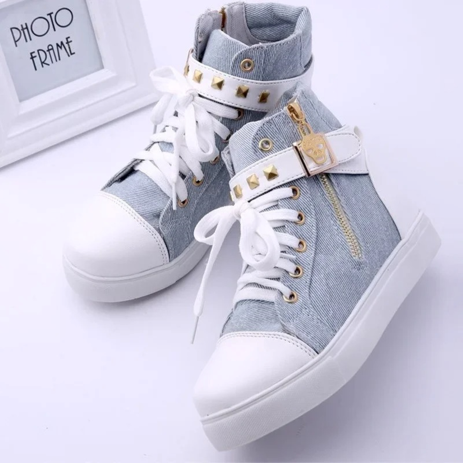 Kvinders Højtop Sneakers med Lynlås