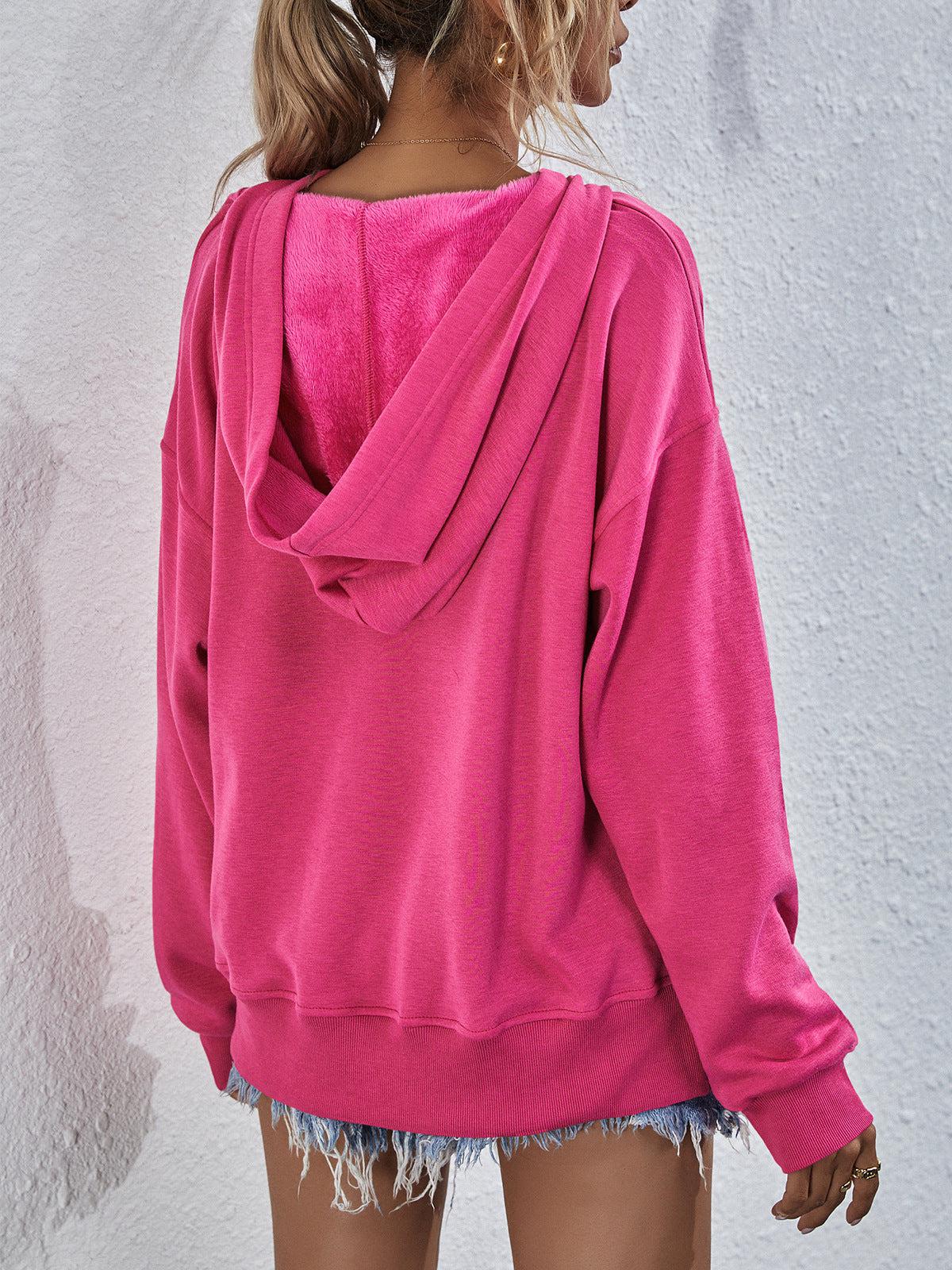Kvinders Hoodie med Droppede Skuldre og Slids