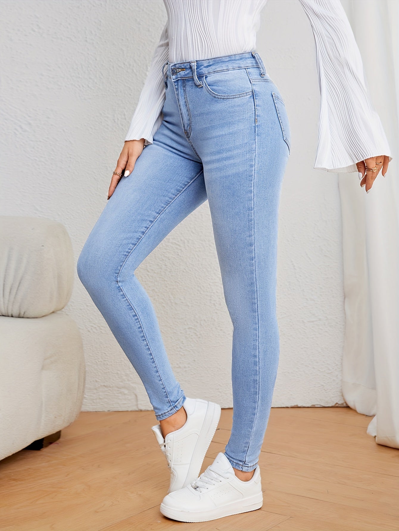 Kvinders Jeans Høj Talje Slim Fit