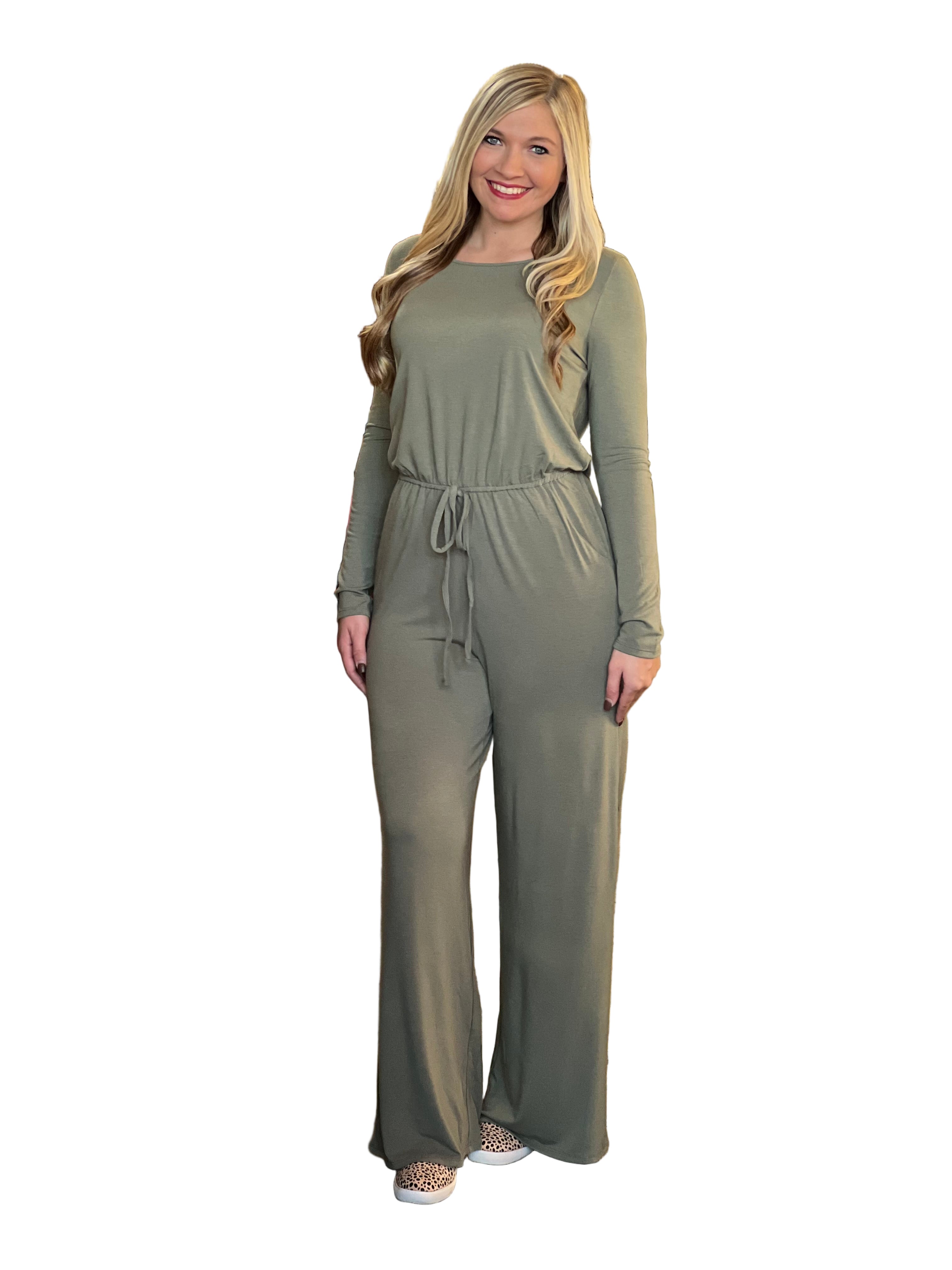 Kvinders Jumpsuit Langærmet Olive