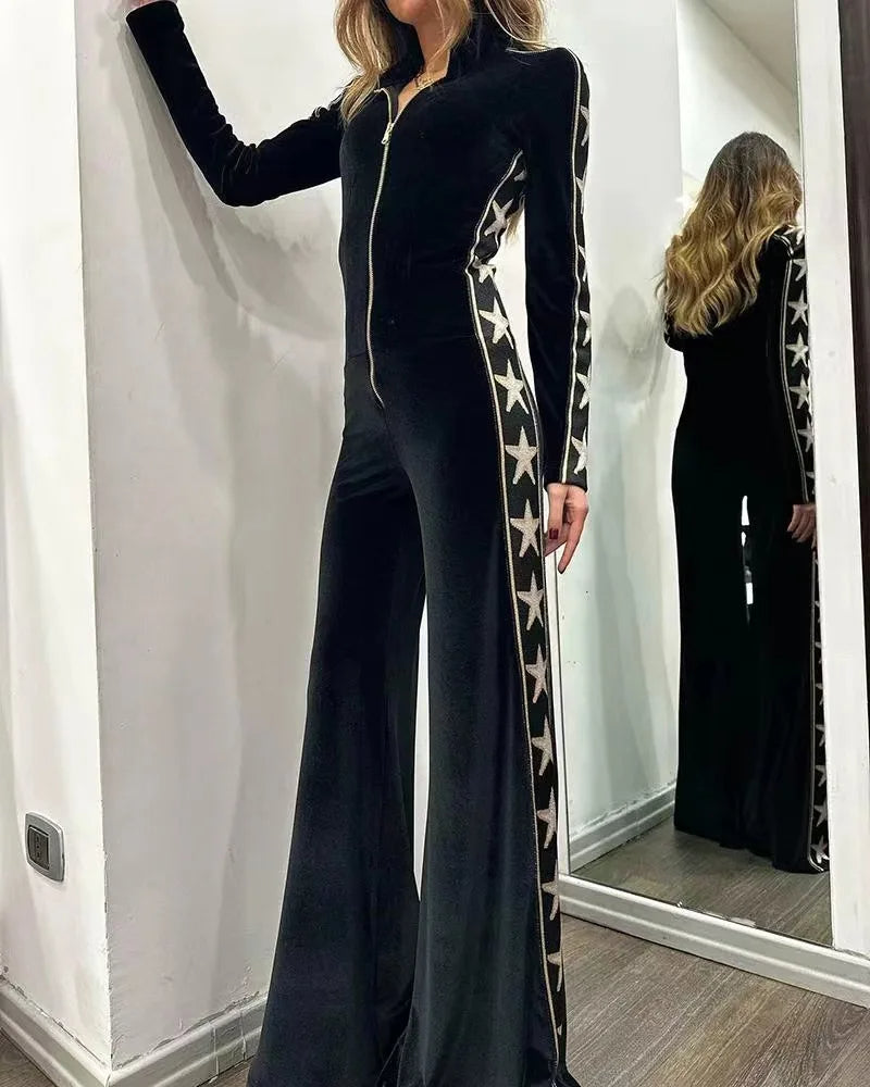 Kvinders Jumpsuit med Stjerneprint