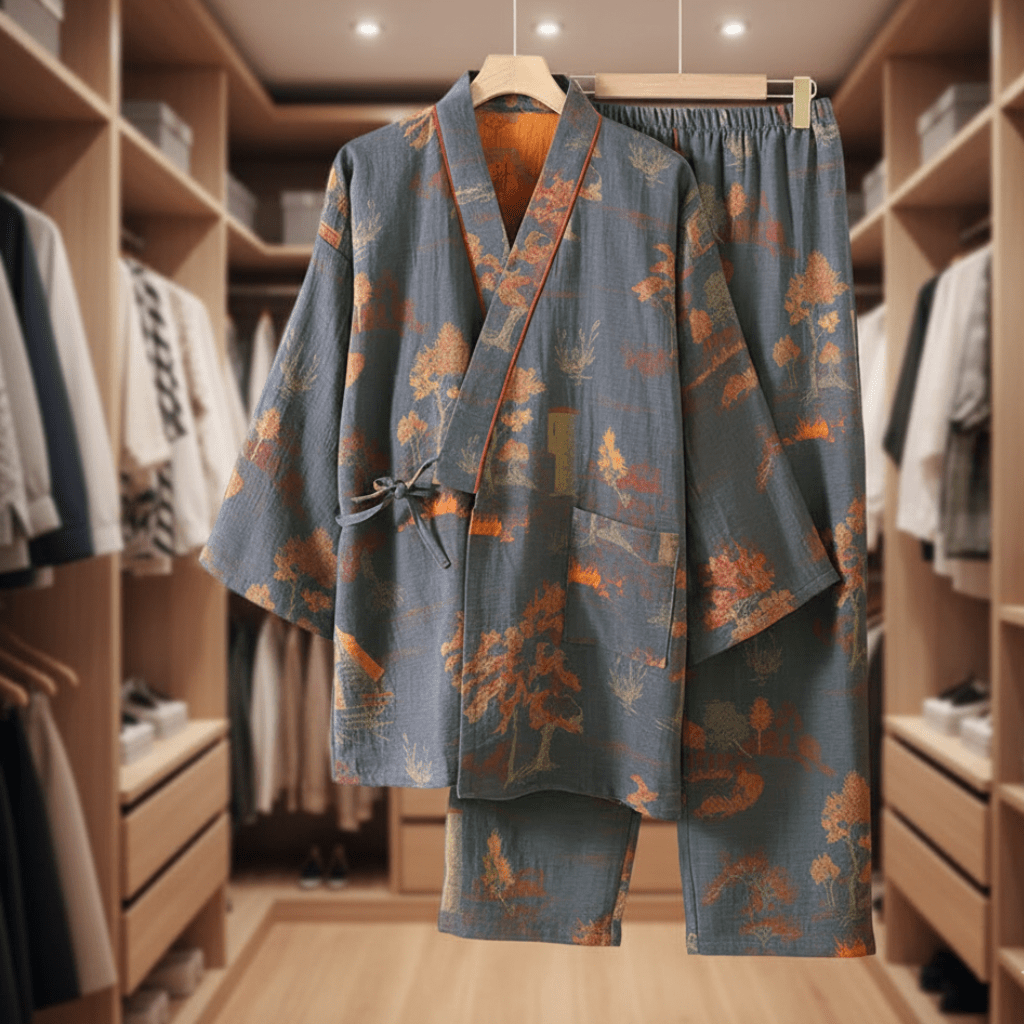 Kvinders Kimono Pyjamas Sæt Kunstnerisk Stil