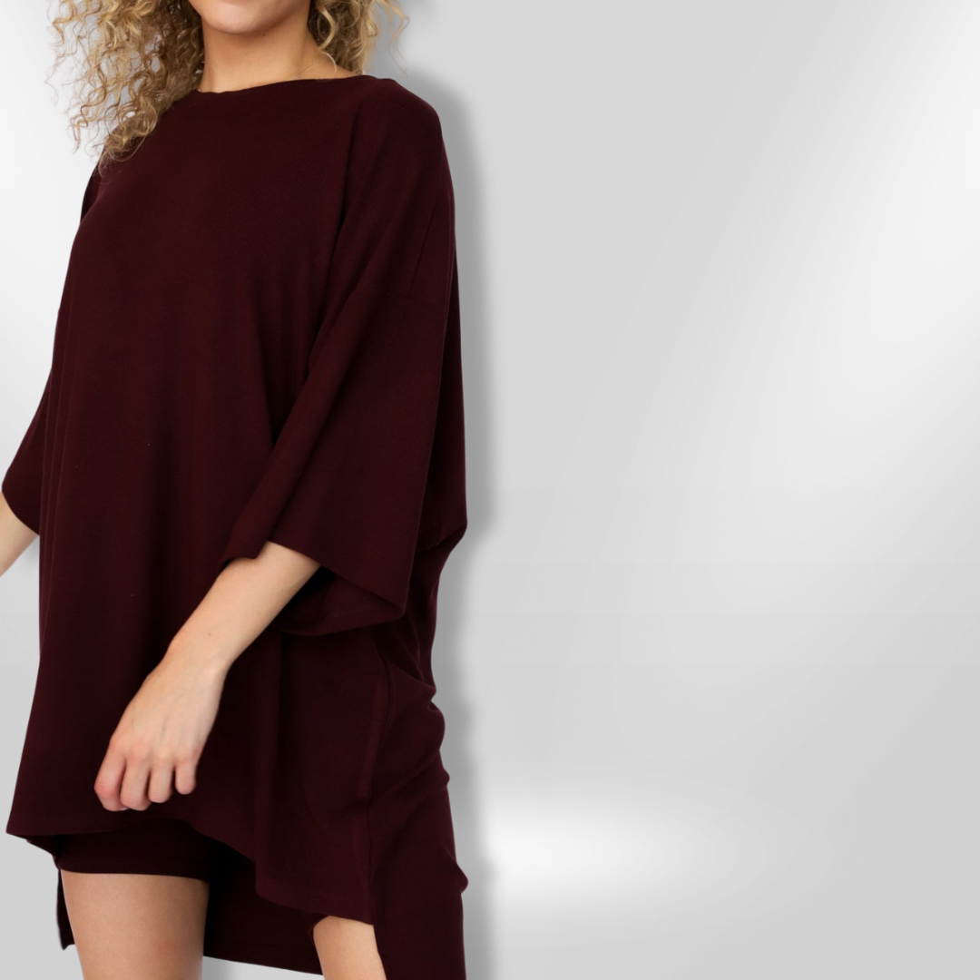 Kvinders Komfortabelt Sæt Oversized T-Shirt og Shorts