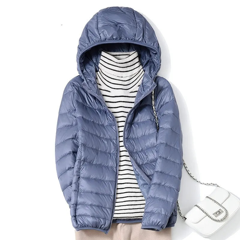 Kvinders Kort Pufferjakke Ultralight Casual Trendy