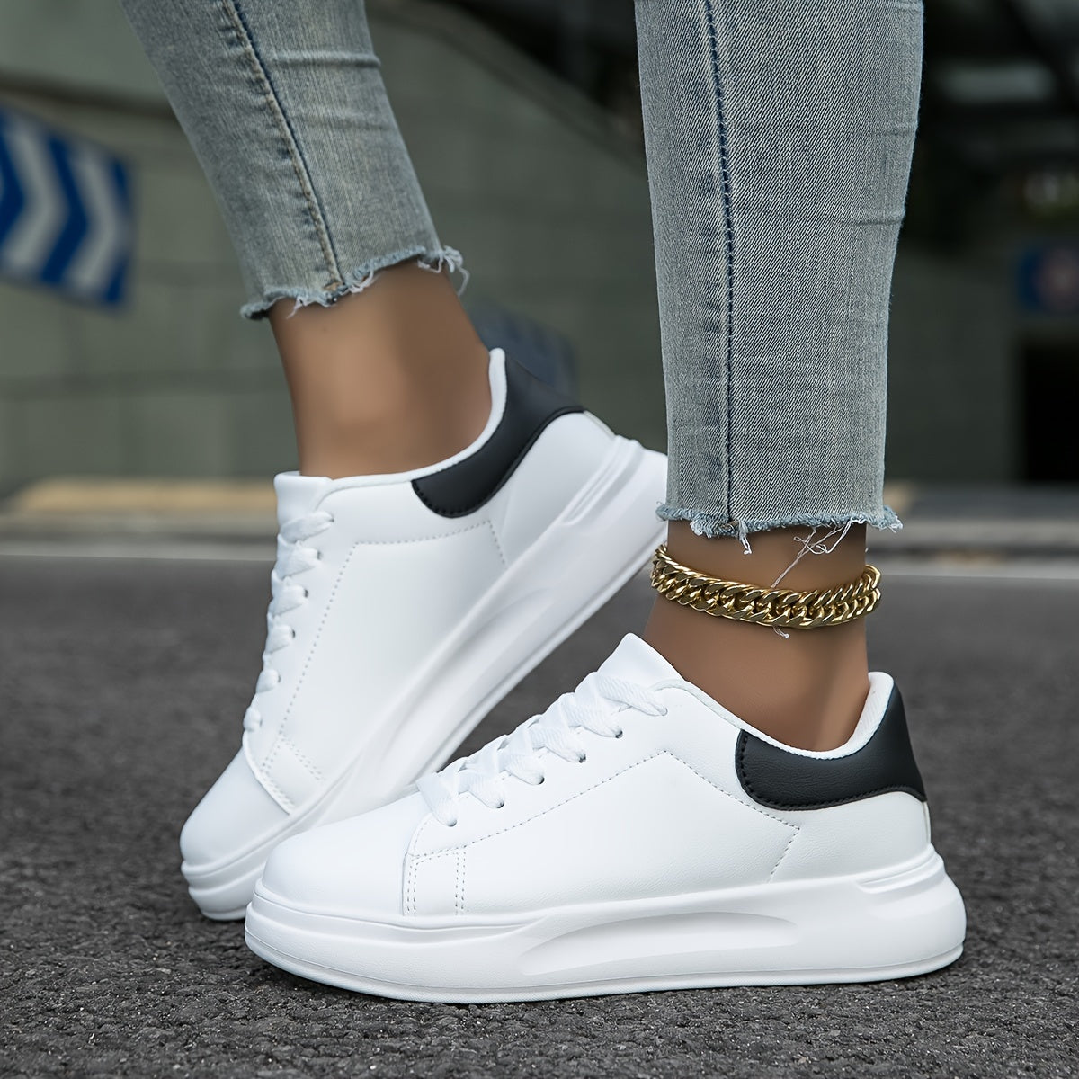 Kvinders Lædersneakers Minimalistisk Casual Sko