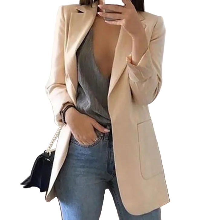 Kvinders Lang Blazerfrakke Trendy