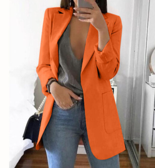 Kvinders Lang Blazerfrakke Trendy