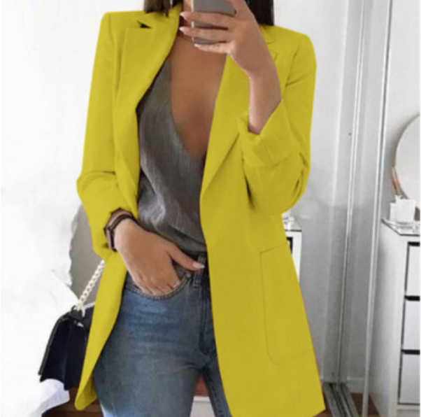 Kvinders Lang Blazerfrakke Trendy