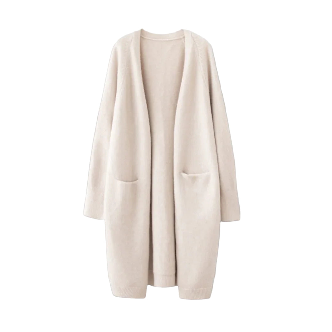Kvinders Lang Cardigan Åben Front