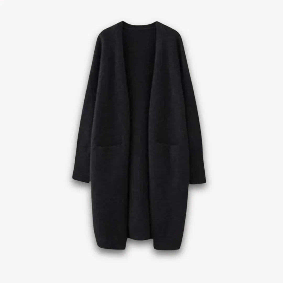 Kvinders Lang Cardigan Åben Front